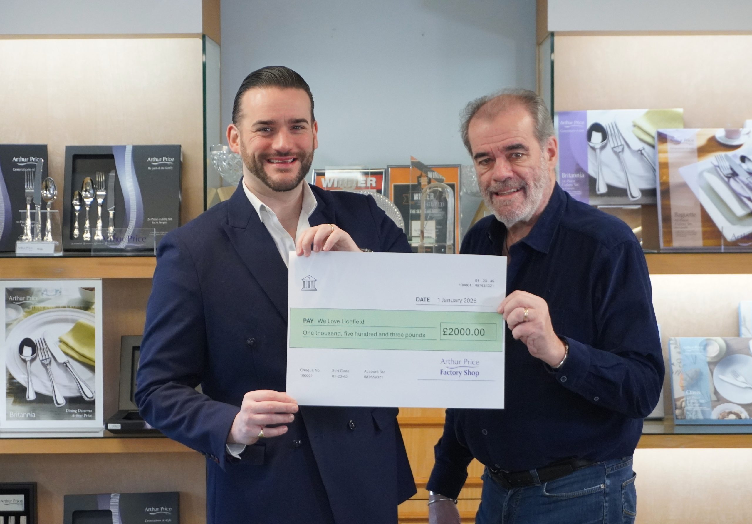 We Love Lichfield Starts 2026 With Cash Donation and Future Commitment From Local Business