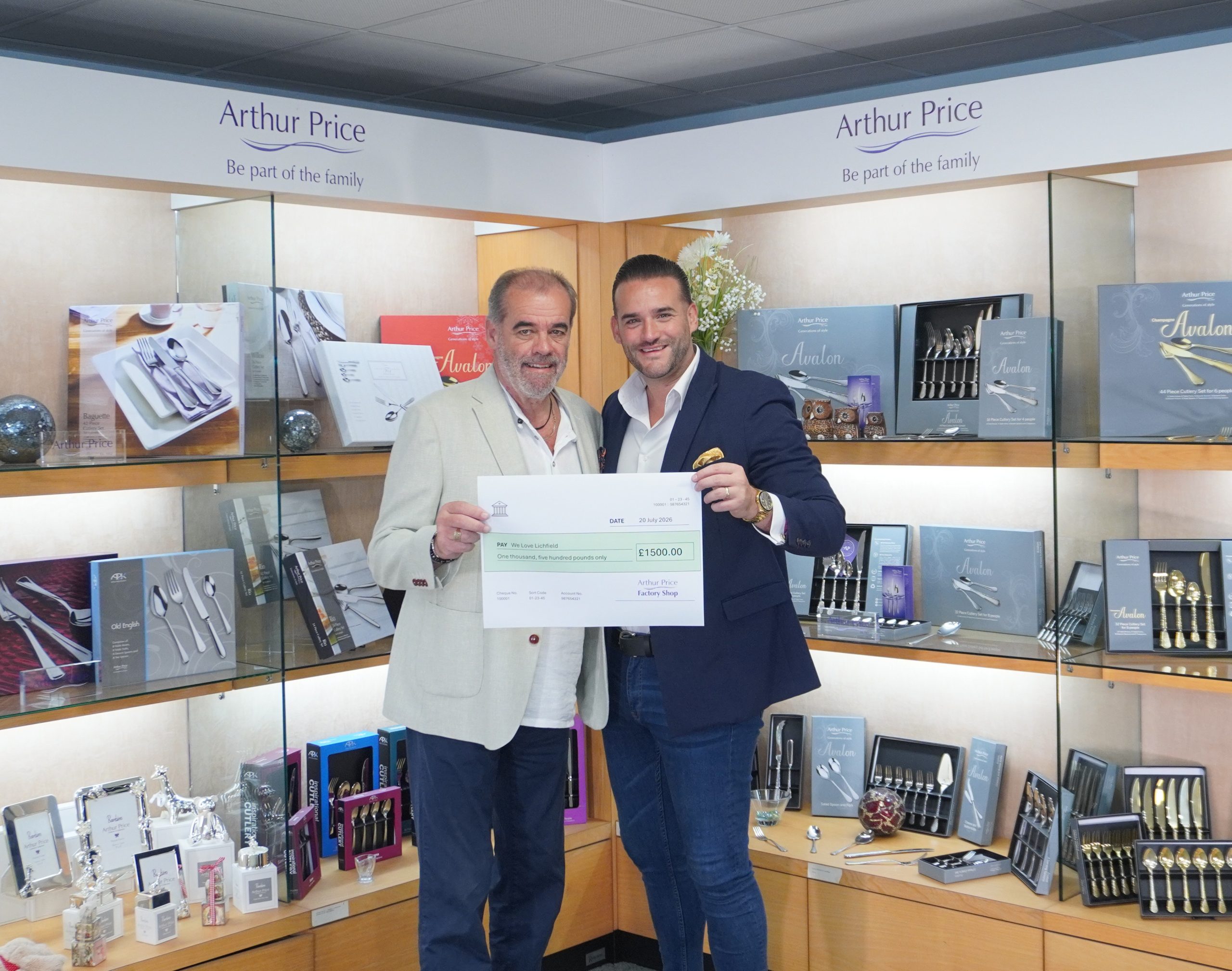 We Love Lichfield Receives Major Cash Donation From Arthur Price